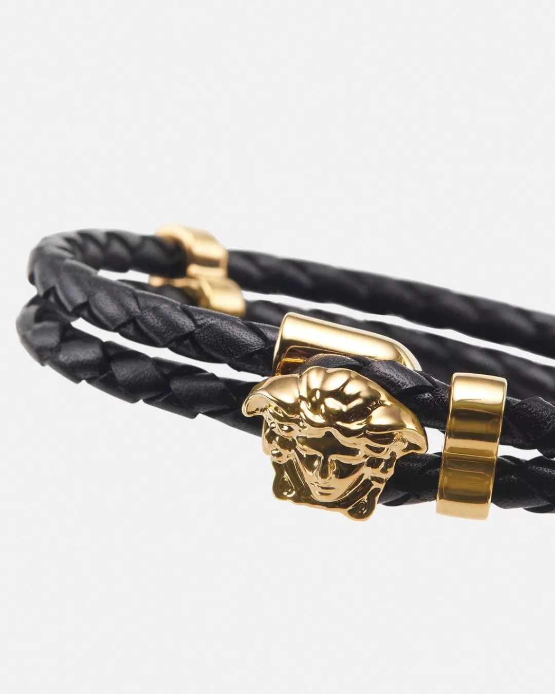 Medusa Braided Leather Bracelet*Versace Cheap