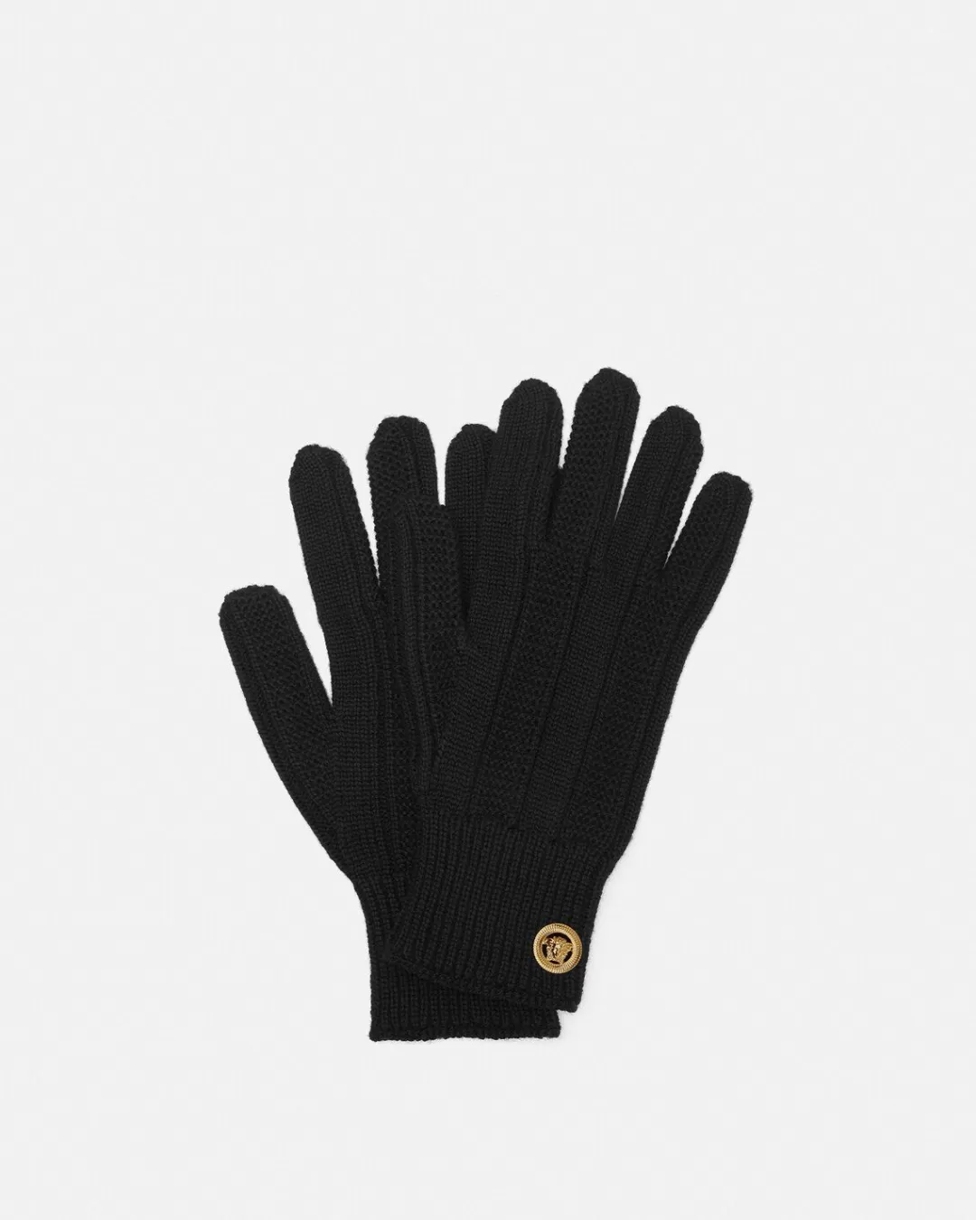 Medusa Ribbed Knit Gloves*Versace Clearance