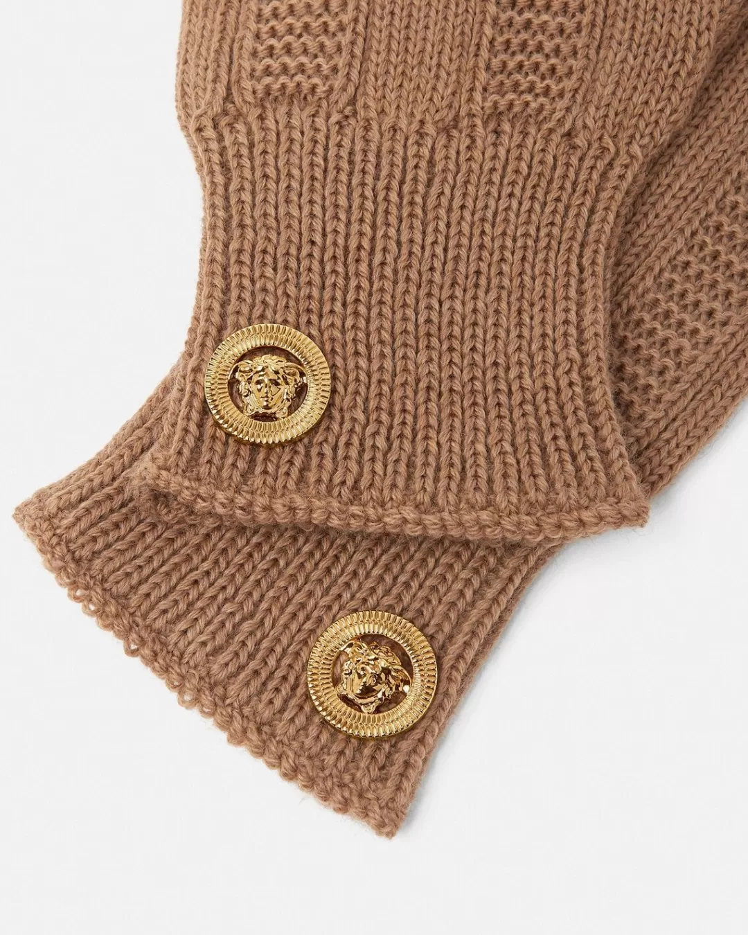 Medusa Ribbed Knit Gloves*Versace Sale