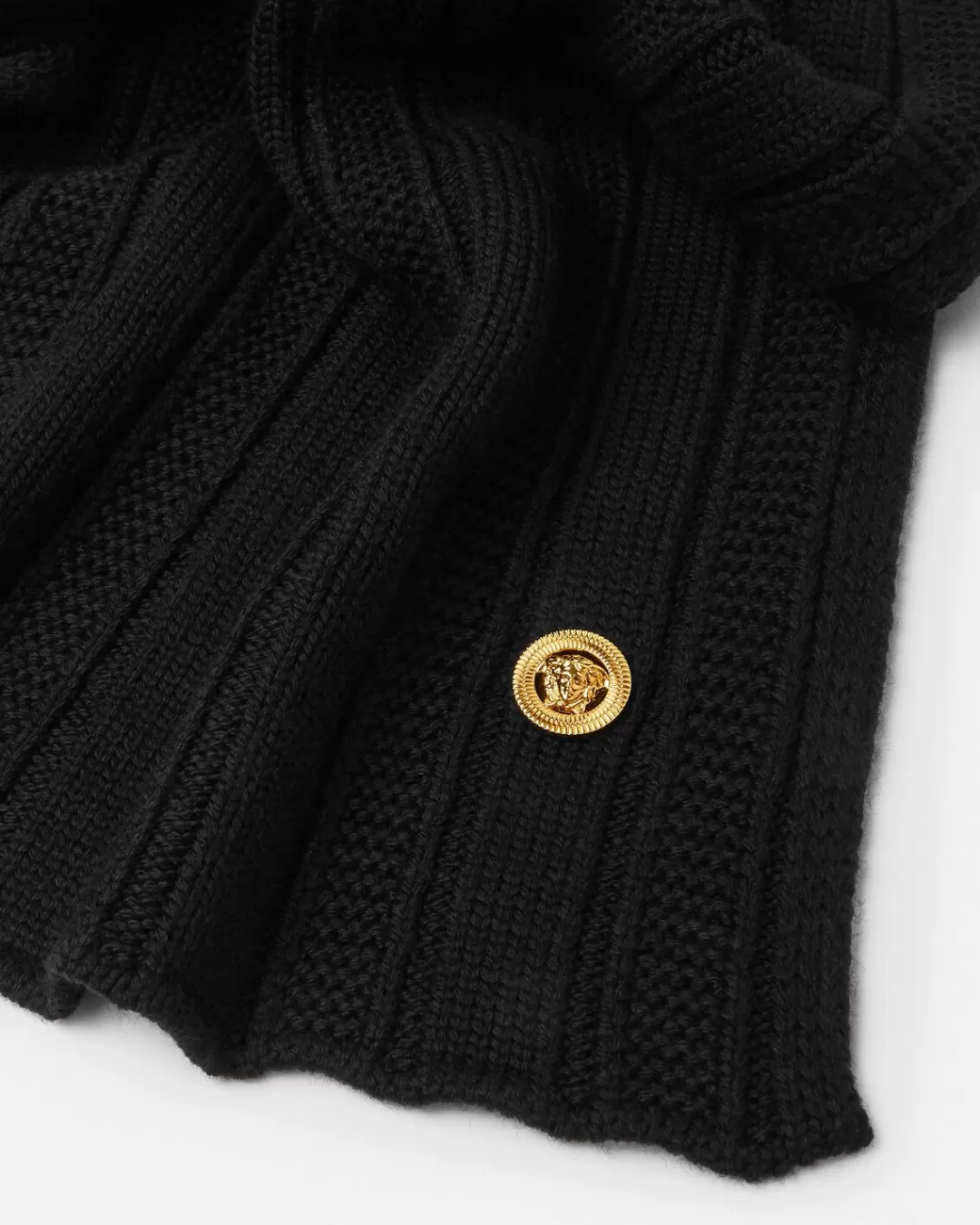 Medusa Ribbed Knit Scarf*Versace Fashion