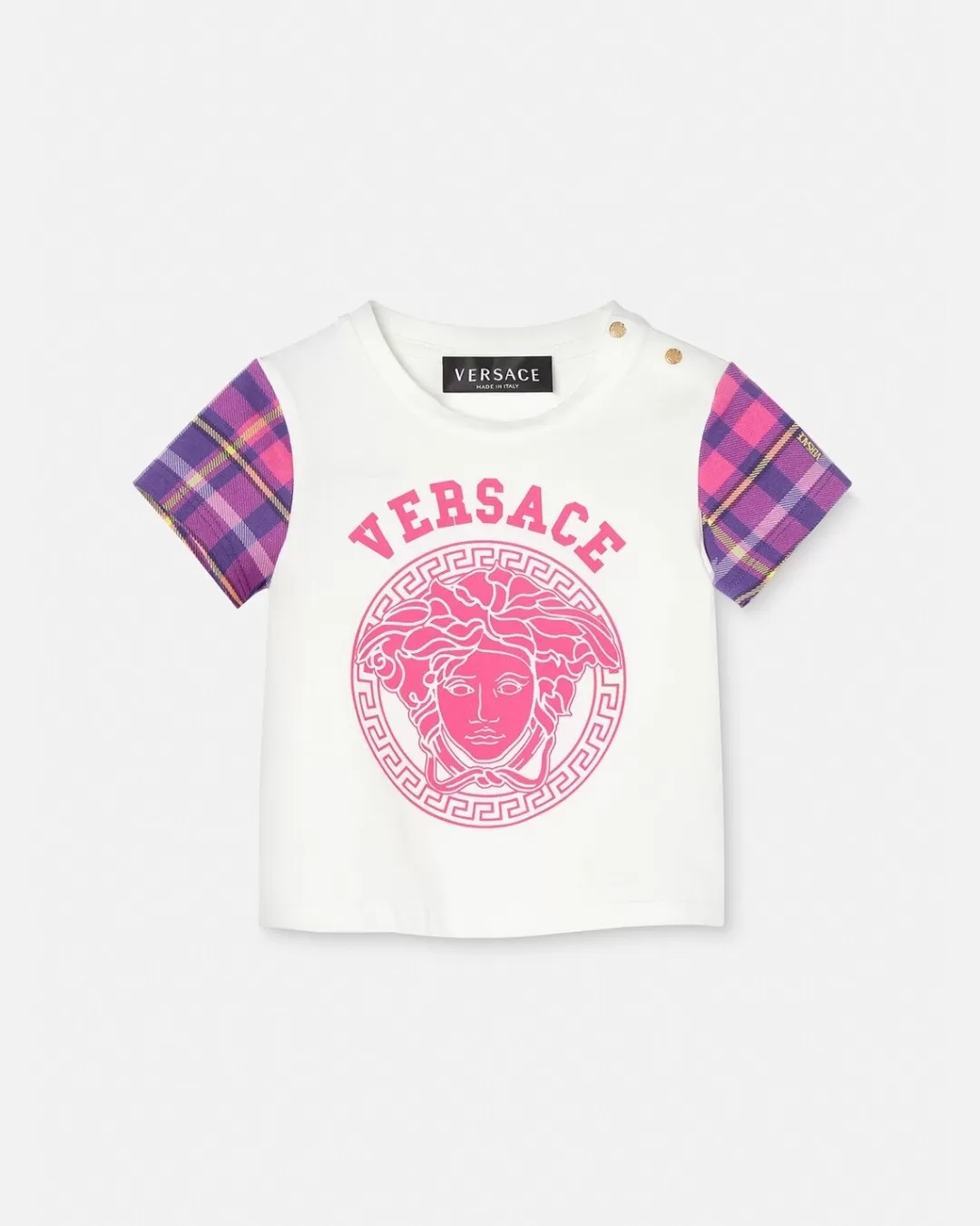 Medusa Tartan Baby T-Shirt*Versace Outlet