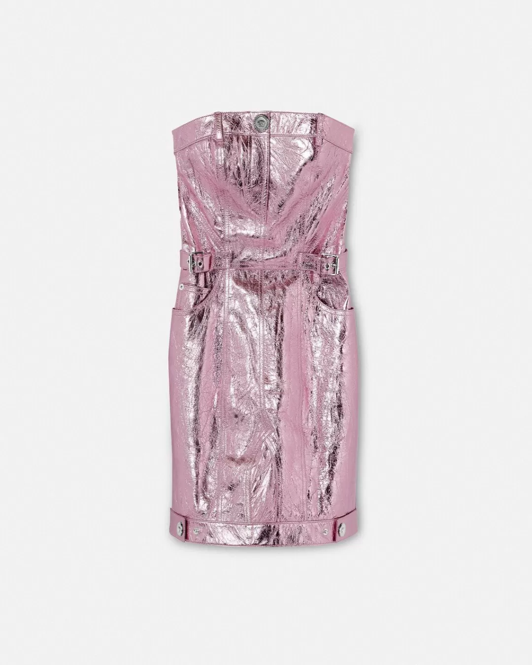 Metallic Leather Mini Dress*Versace Discount