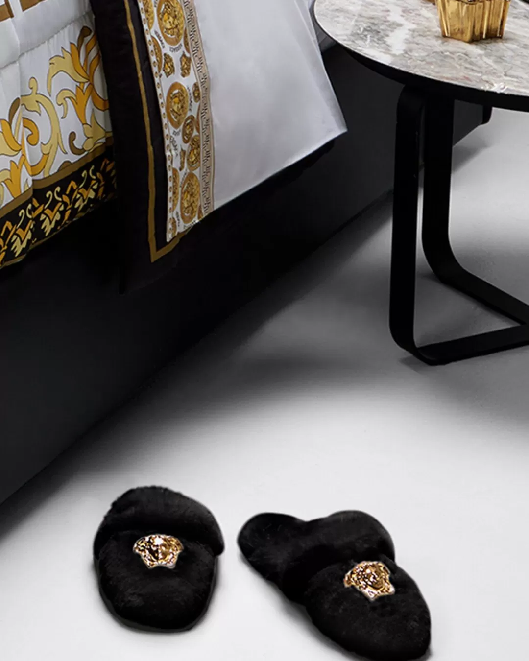 Palazzo Faux-Fur Slippers*Versace Shop