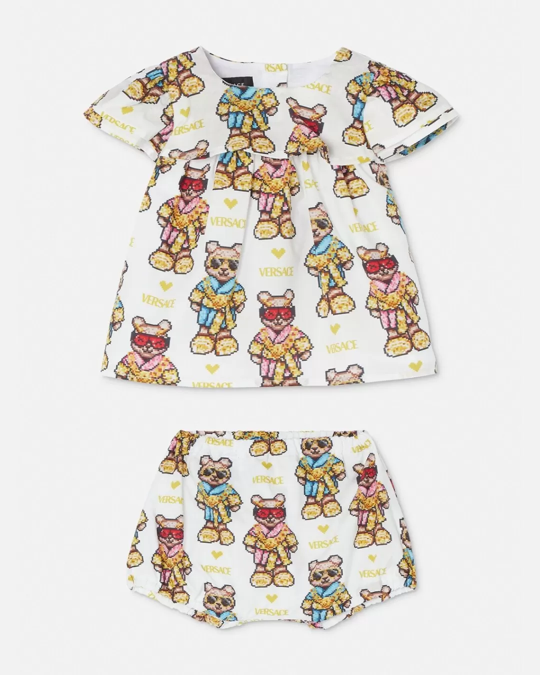 Pixel Teddy Baby Dress Set*Versace Cheap