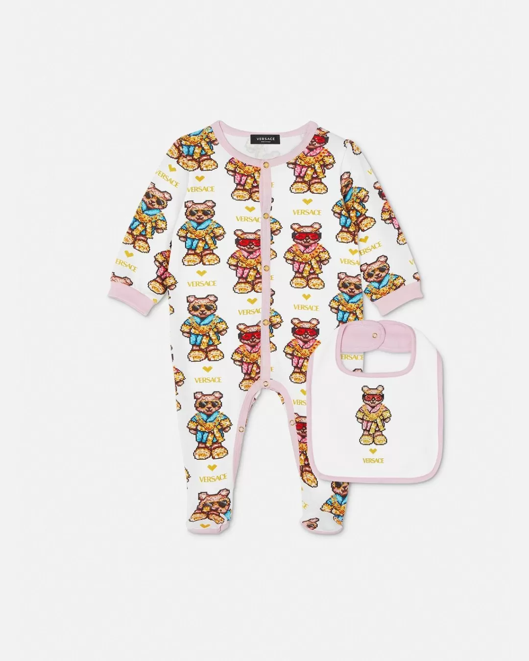 Pixel Teddy Baby Sleepsuit Set*Versace Hot