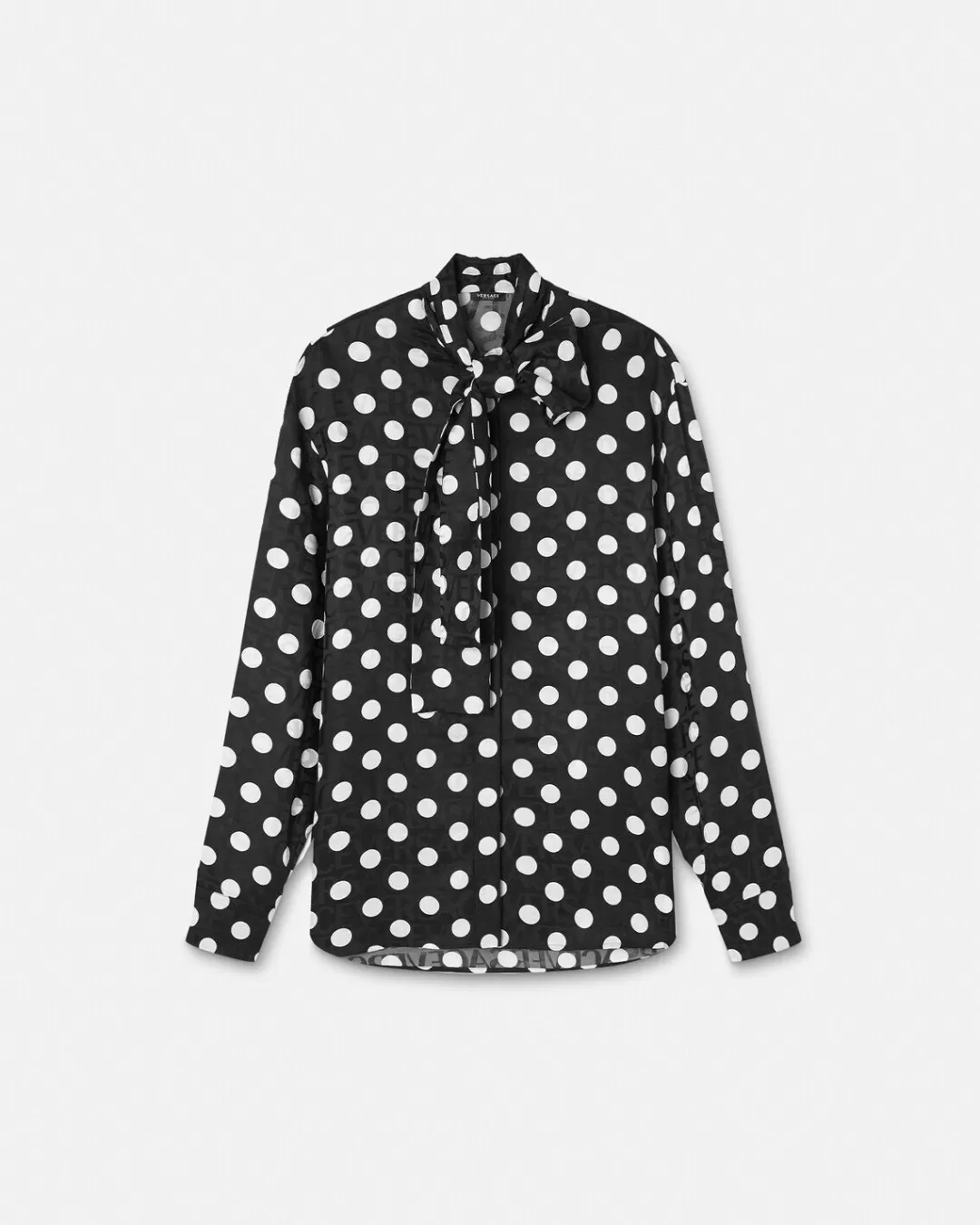 Polka Dot Scarf-Tie Shirt*Versace Sale