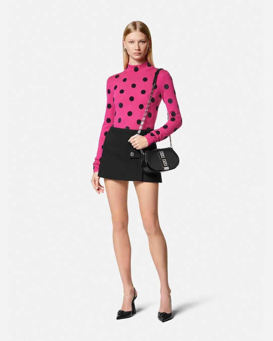 Polka Dot Turtleneck Sweater*Versace Fashion