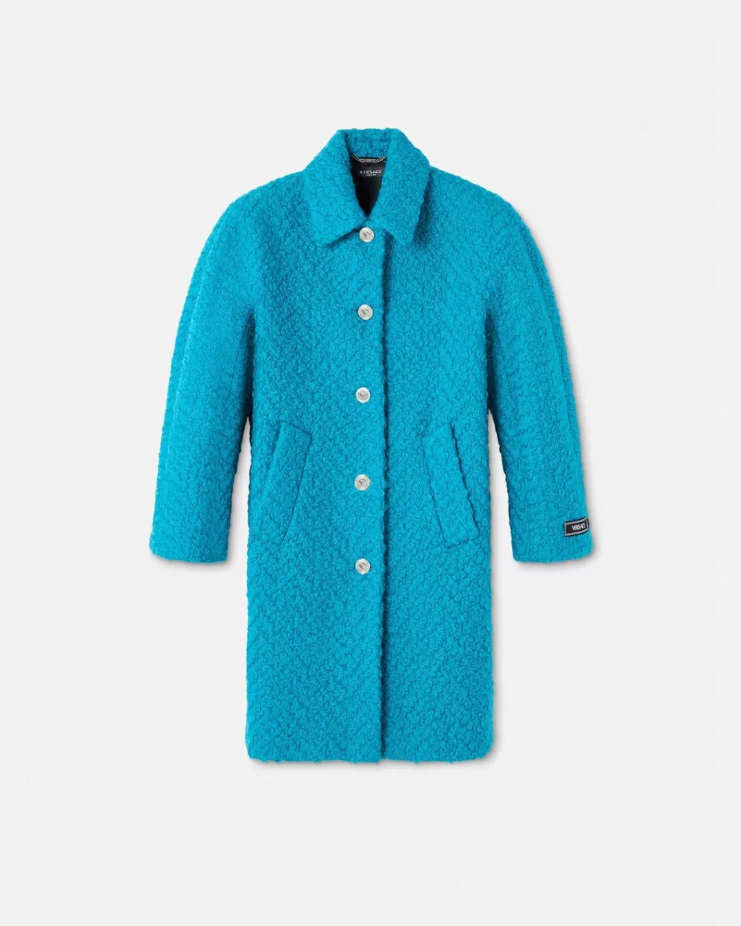 Rounded Wool Boucle Coat*Versace Outlet