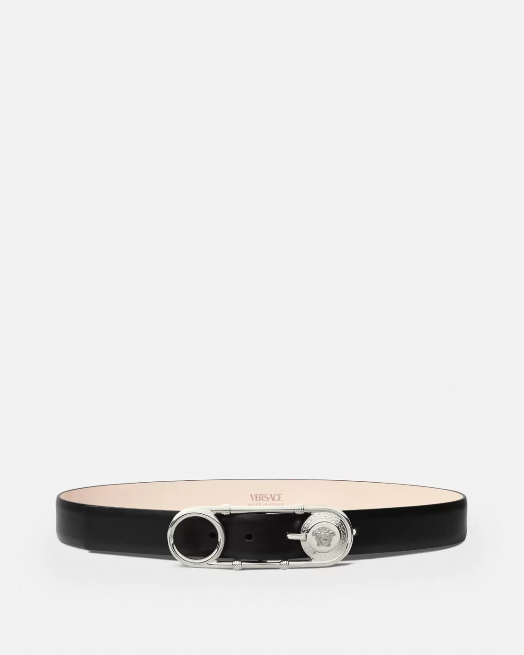 Safety Pin Leather Belt*Versace Clearance