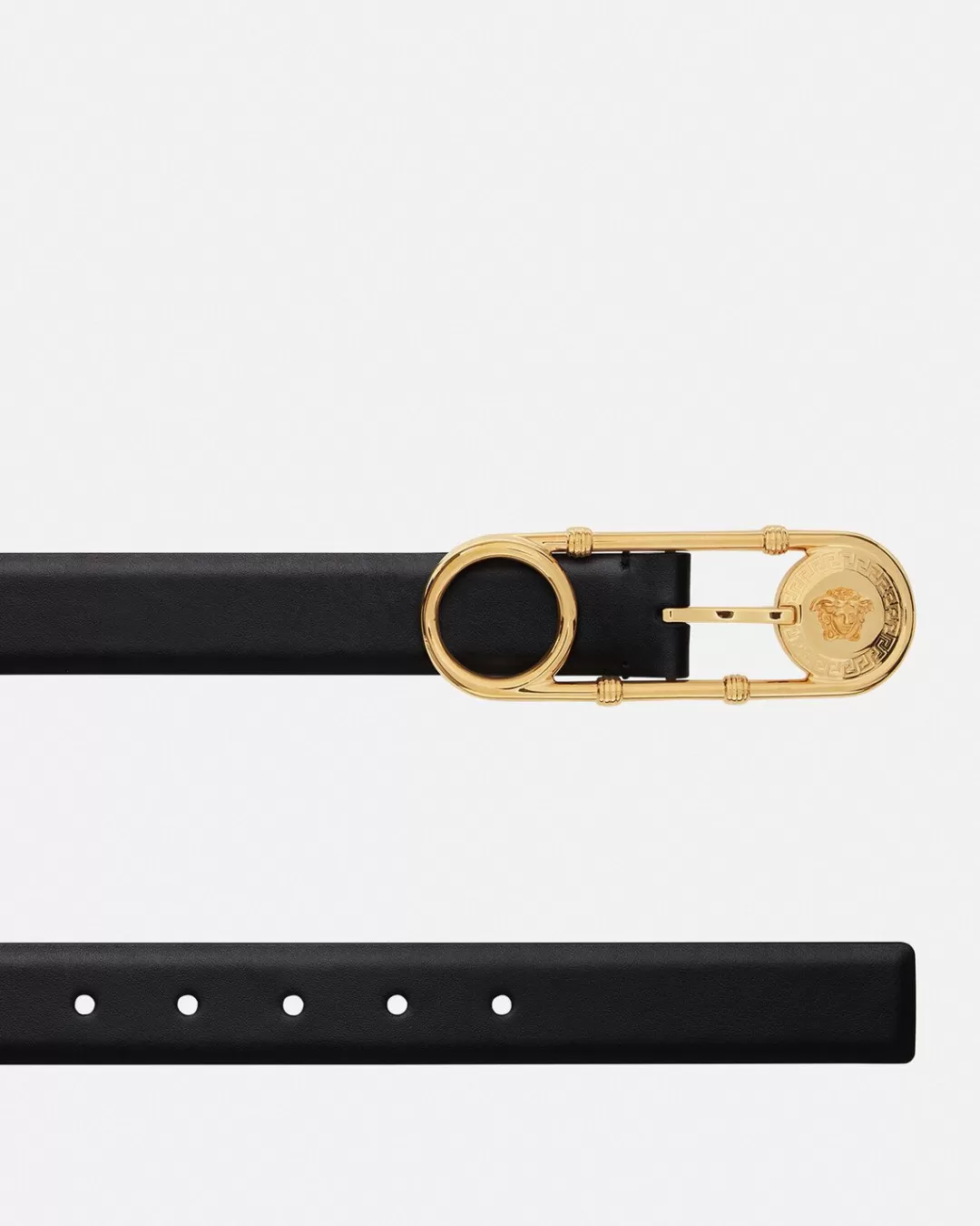 Safety Pin Leather Belt*Versace Store