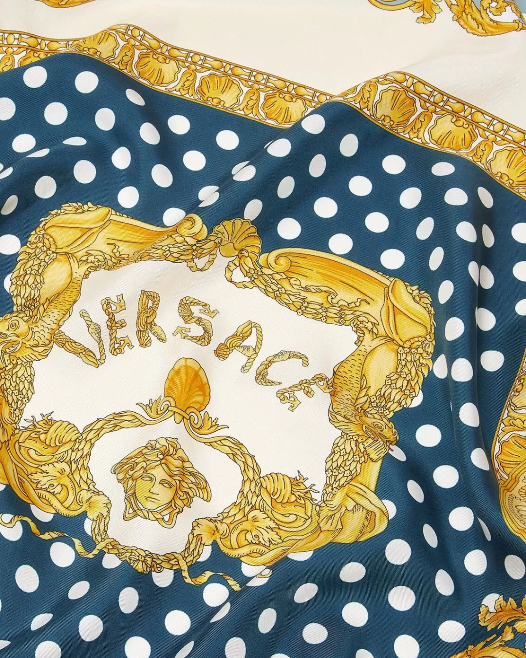 Seashell Baroque Large Silk Foulard 35"*Versace Flash Sale