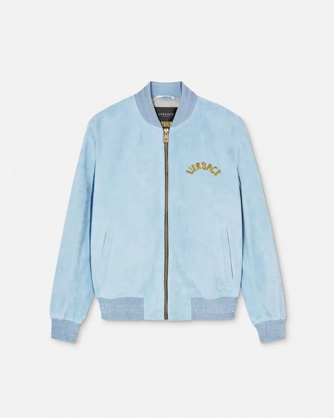 Seashell Baroque Logo Suede Jacket*Versace Discount