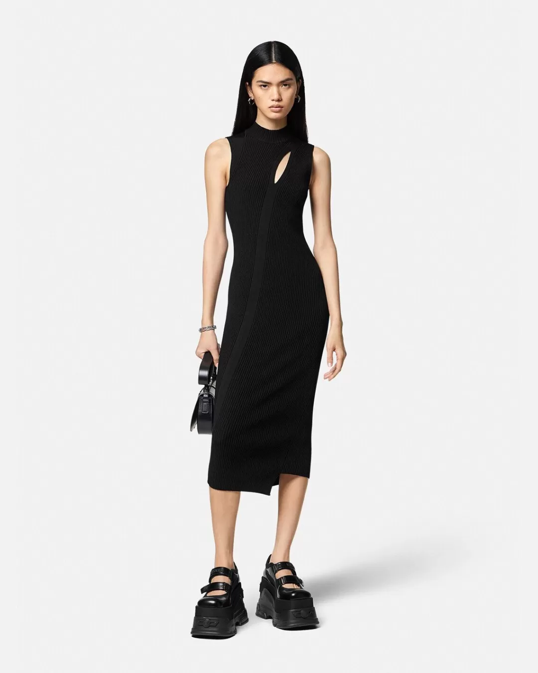 Slashed Turtleneck Midi Dress*Versace Sale