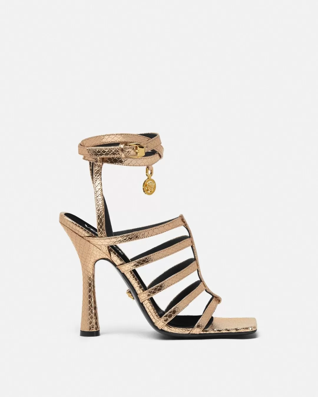 Snake-Effect Lycia Cage Sandals*Versace Clearance