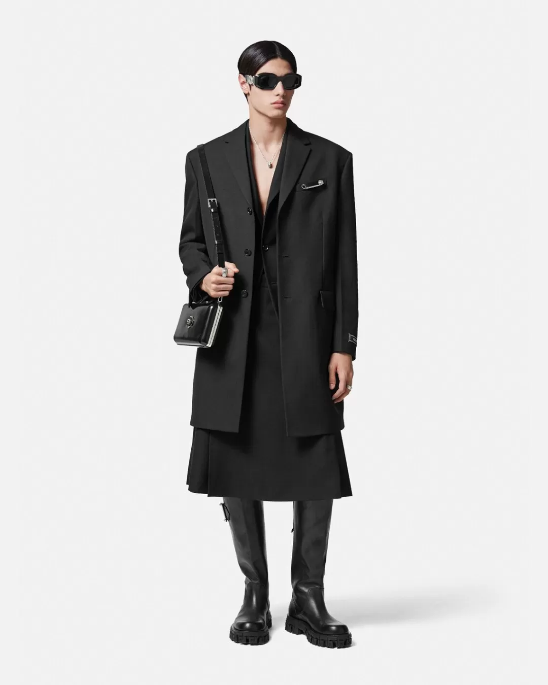 Tailored Single-Breasted Coat*Versace Cheap