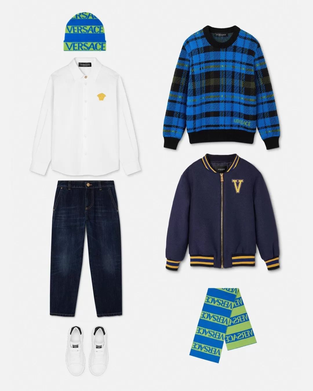 Tartan Kids Sweater*Versace Fashion