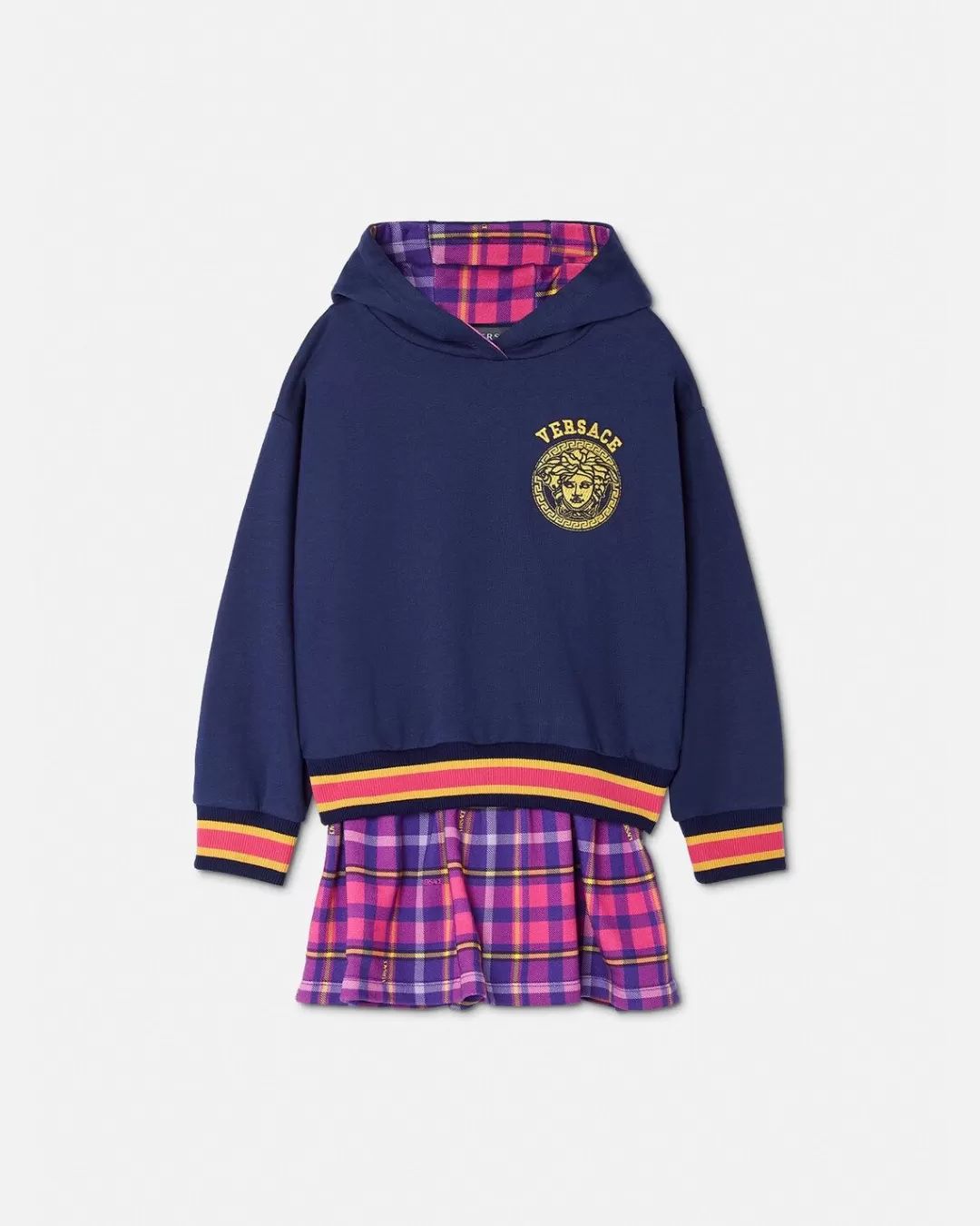 Tartan Kids Sweatshirt Dress*Versace Best Sale