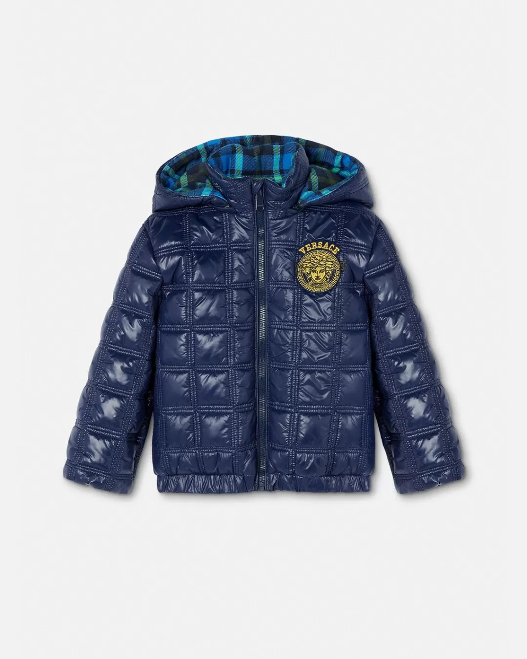 Tartan Medusa Baby Puffer Jacket*Versace New