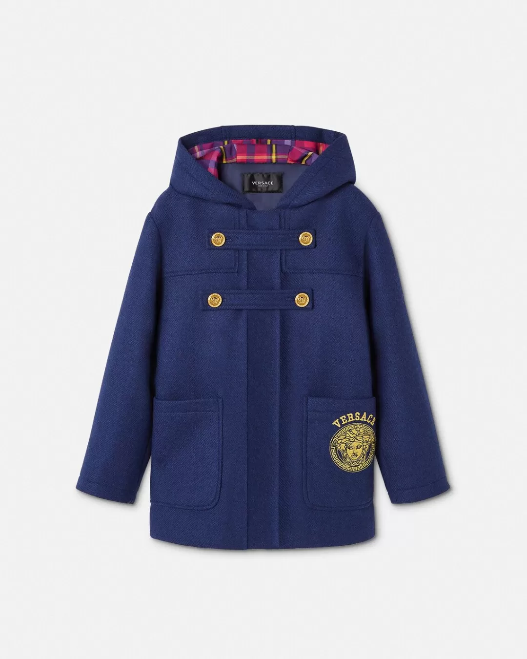 Tartan Logo Kids Coat*Versace Online