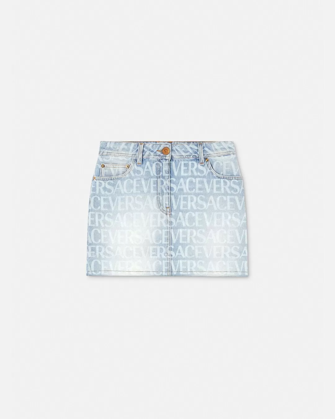 Allover Denim Mini Skirt*Versace Cheap