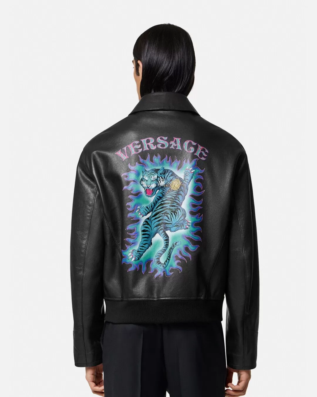 Roar Leather Blouson Jacket*Versace Best