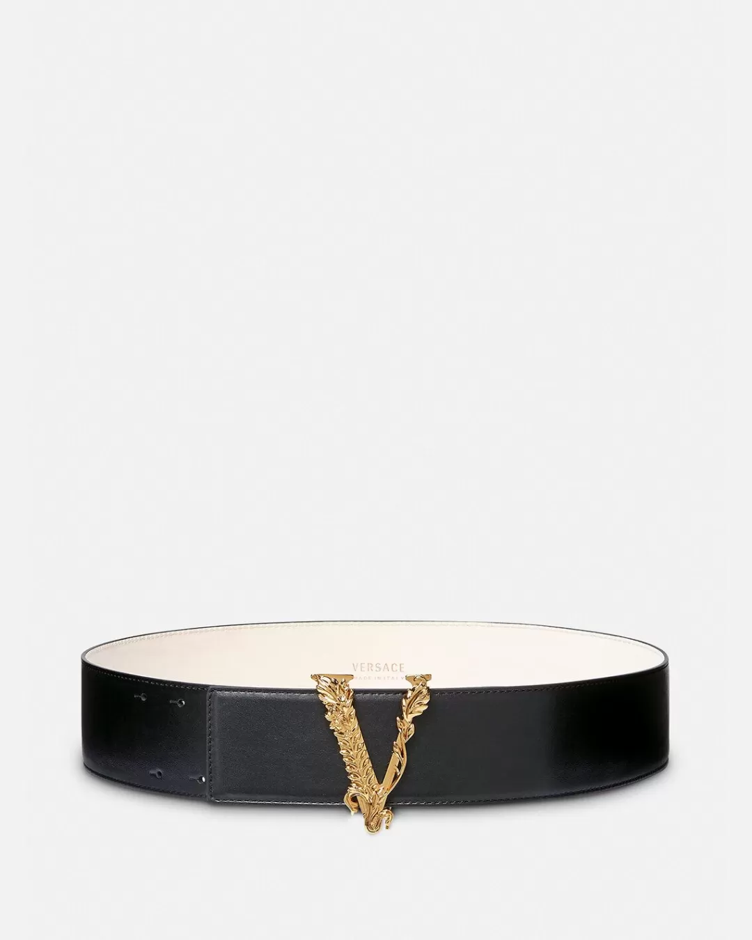 Virtus Wide Leather Belt*Versace Outlet